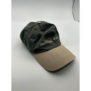 Ahead Tartan Park Golf Hat‎ Green Tan Two Tone Leather Strapback Cap